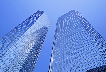 Skyscrapers of the Deutsche Bank, Frankfurt-am-Main, Hessen, Germany, Europe