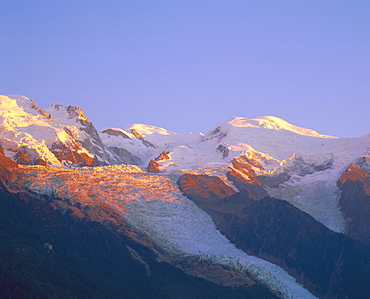 Mont Blanc and Glacier, the Alps, Haute-Savoie, France