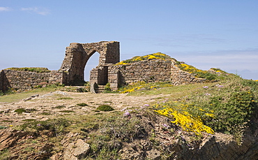 Grosnez Castle ruin, St. Ouen, Jersey, Channel Islands, United Kingdom, Europe