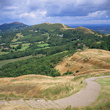 Malvern Hills, from British Camp, Hereford & Worcester, England, United Kingdom, Europe