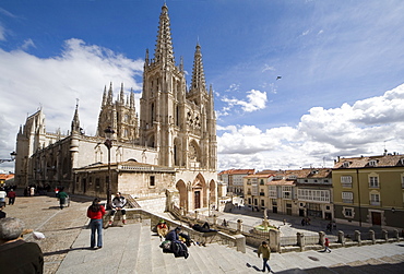 Exterior of the cathedral from the northwest, Burgos, UNESCO World Heritage Site, Castilla y Leon, Spain, Europe