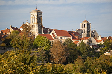 Vezelay Abbey, UNESCO World Heritage Site, from southwest, Vezelay, Burgundy, France, Europe