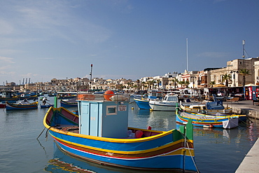 Fishing boats, Marsaxlokk, Malta, Mediterranean, Europe