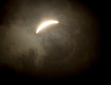 Diamond ring effect during total eclipse of the sun on 13 November 2012 from Palm Cove, Cairns, North Queensland, Australia, Pacific