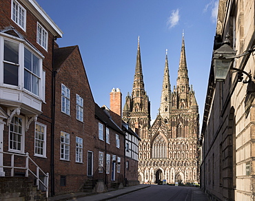 West Front, Lichfield Cathedral, Lichfield, Staffordshire, England, United Kingdom, Europe