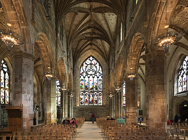 Interior looking east from the crossing, St. Giles' Cathedral, Edinburgh, Scotland, United Kingdom, Europe