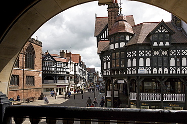 The Rows, Eastgate Street from The Cross, Chester, Cheshire, England, United Kingdom, Europe