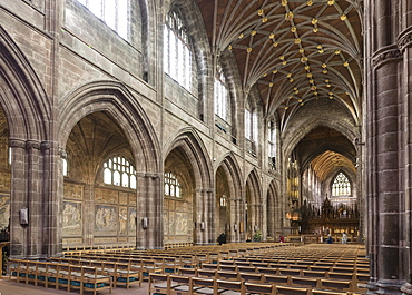 Chester Cathedral, interior looking Northeast, Cheshire, England, United Kingdom, Europe