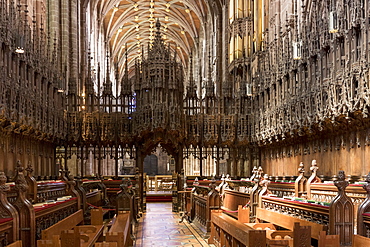 Chester Cathedral choir looking West, Cheshire, England, United Kingdom, Europe