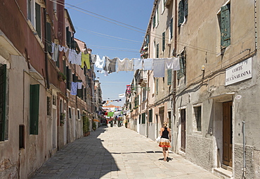 A street in Castello district, Venice, UNESCO World Heritage  Site, Veneto, Italy, Europe