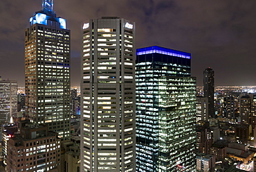 City at night from Sofitel Melbourne on Collins Street, Melbourne, Victoria, Australia, Pacific