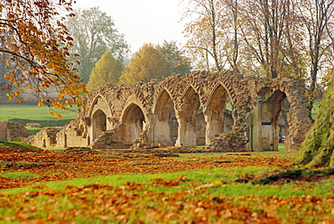 The remains of the 13th century Hailes Abbey, Gloucestershire, England, UK