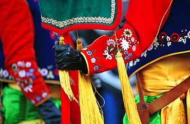 Alcoy,Alicante,Spain - One of the elaborate costumes, newly made each year, during the Moors and Christians parades