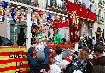 Barcelona,Spain - Fiesta Sant Medir - Sweets thrown from the floats during the parade