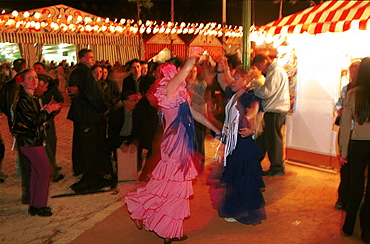 Seville - Spain - The Feria de Abril - Seville Fair - Dancing through the night at the fairground