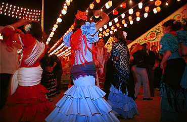 Seville - Spain - The Feria de Abril - Seville Fair - Dancing through the night at the fairground