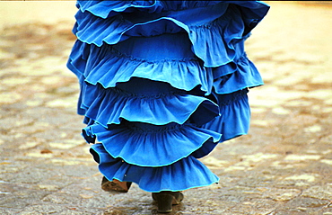 Seville - Spain - The Feria de Abril - Seville Fair - Crossing a road at the fairground in style