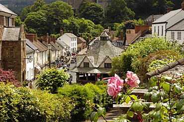 The Old Yarn Market in centre of Dunster, Exmoor National Park, Somerset, England, United Kingdom, Europe