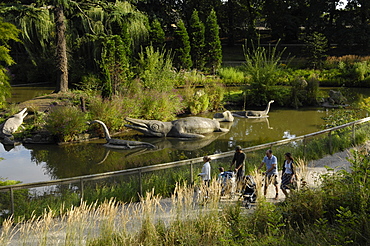 The Dinosaur Park at Crystal Palace, London, England, United Kingdom, Europe