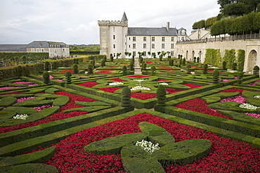 Gardens, Chateau de Villandry, UNESCO World Heritage Site, Indre-et-Loire, Touraine, Loire Valley, France, Europe