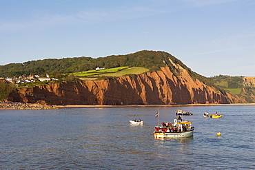 Sandstone cliffs of the Jurassic Coast at Sidmouth, Devon, England, United Kingdom, Europe