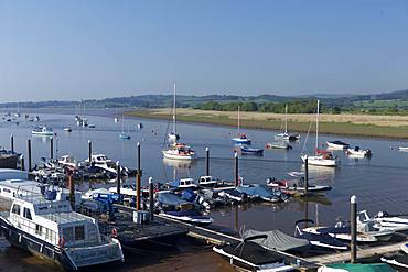 Moorings on the River Exe at Topsham, Devon, England, United Kingdom, Europe