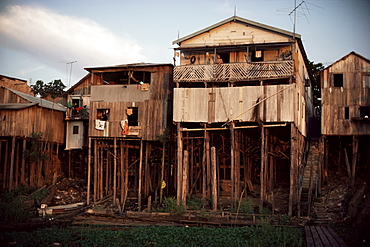 River front dwellings, Manaus, Amazonas, Brazil, South America