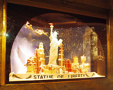 Christmas window display, Macy's, New York City, New York, United States of America, North America