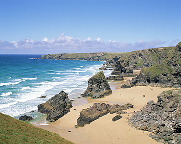 Bedruthan Steps, National Trust, Cornwall, England, United Kingdom, Europe