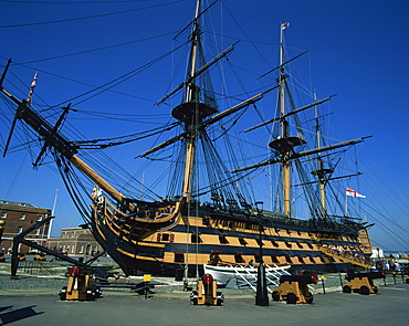 HMS Victory in dock at Portsmouth, Hampshire, England, United Kingdom, Europe