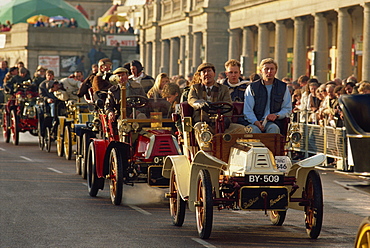 The finish of the London to Brighton run for vintage motor cars, Brighton, Sussex, England, United Kingdom, Europe