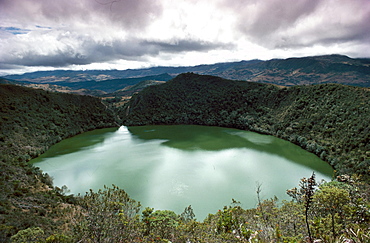 Lake Guatavita, basis of the El Dorado legend, Colombia, South America