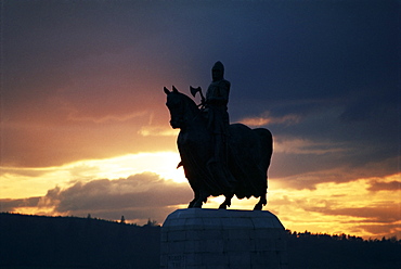 Statue of Robert Bruce, Bannockburn, Stirlingshire, Scotland, United Kingdom, Europe