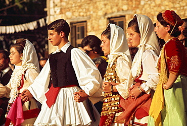 Arachora dancers near Delphi, Greece, Europe