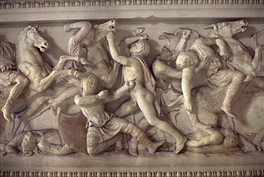 Detail of the marble sarcophagus of Alexander the Great, Topkapi, Istanbul, Turkey, Europe