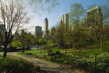 City skyline seen from Central Park, Manhattan, New York City, United States of America, North America