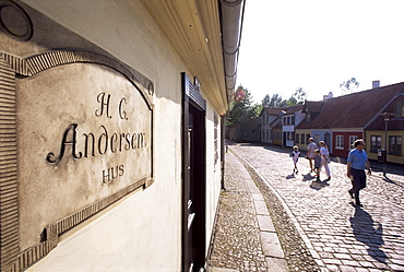 House in Hans Jensens Straede where Hans Christian Andersen grew up, Odense, Funen Island, Denmark, Europe