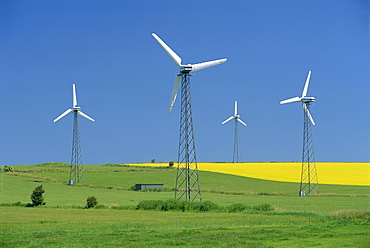 Wind generators, near St. Rise, Aero Island, Denmark, Scandinavia, Europe