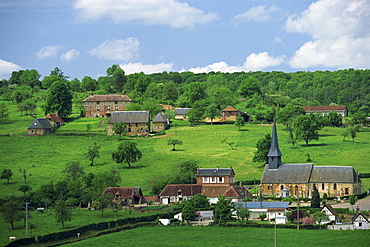 The village and farms of Camembert, famous for cheese, in Basse Normandie, France, Europe