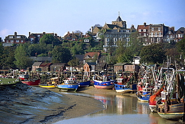 Fishing boats on River Rother, Rye, Sussex, England, United Kingdom, Europe