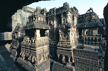 Rock-cut Kailasa temple, Ellora, UNESCO World Heritage Site, near Aurangabad, Maharashtra, India, Asia