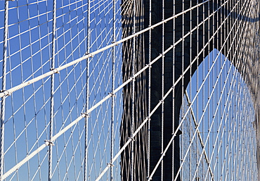 Detail of the Brooklyn Bridge, New York City, United States of America, North America