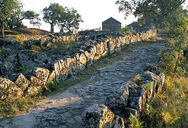 Citania de Briteiros, a Celtic iron age settlement dating from approximately 300 BC, with foundations of 150 round huts and paved streets, near Braga, Minho, Portugal, Europe