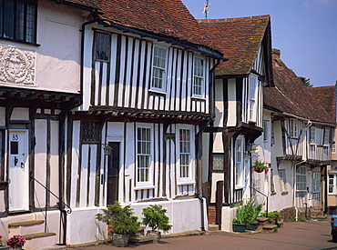 Traditional housing facades, Lavenham, Suffolk, England, United Kingdom, Europe