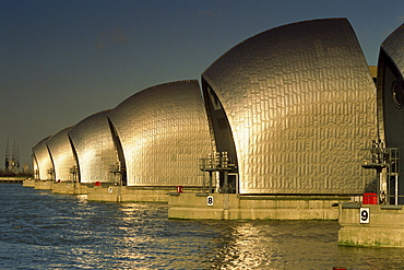 The Thames Flood Barrier, Woolwich, near Greenwich, London, England, United Kingdom, Europe