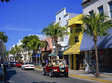 Street scene in Duval Street, Key West, Florida, United States of America, North America