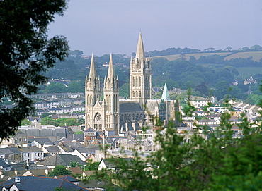 Truro Cathedral and city, Cornwall, England, United Kingdom, Europe