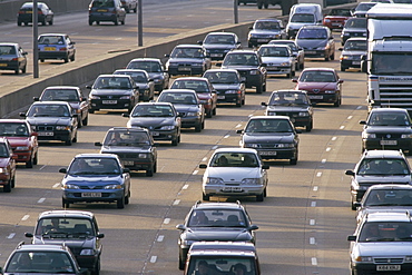 Heavy traffic on motorway, United Kingdom, Europe