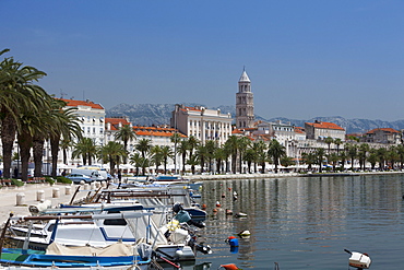 Waterfront, harbour and cathedral, Split, Croatia, Europe