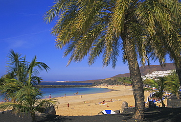 The beach at Playa Blanca, Lanzarote, Canary Islands, Atlantic, Spain, Europe